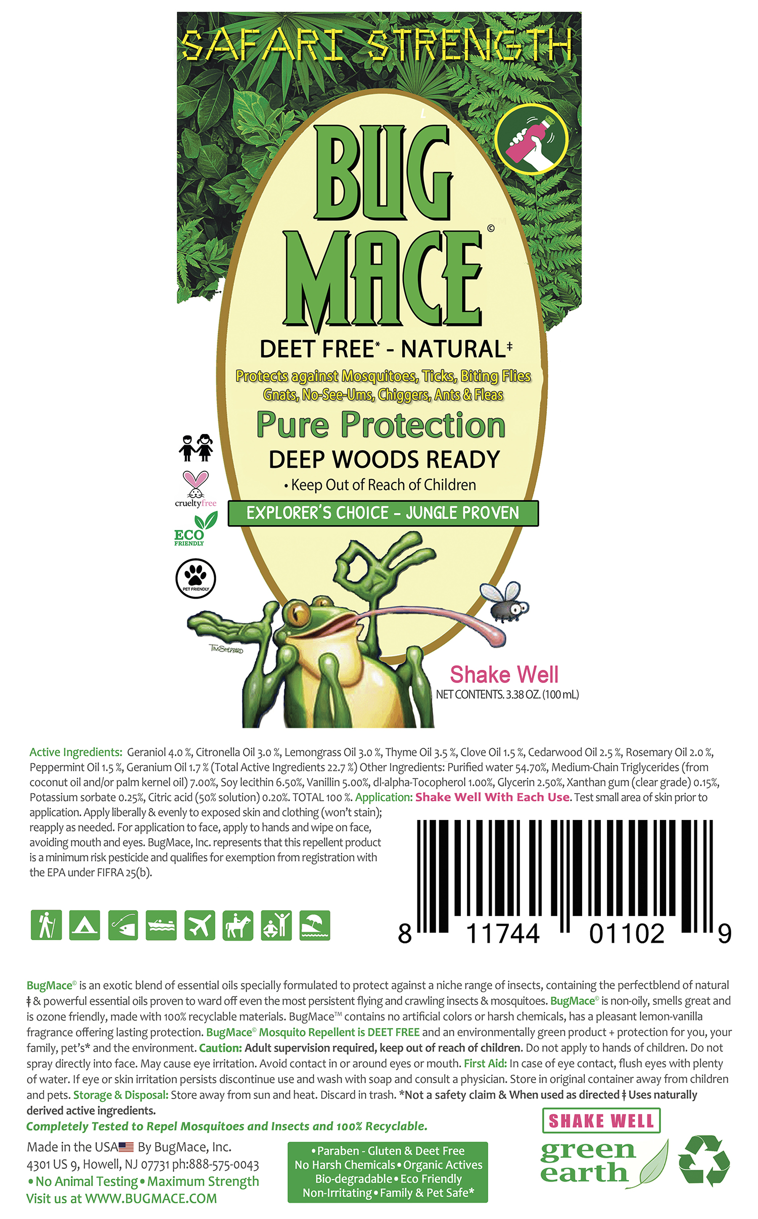 BugMace full front and back label