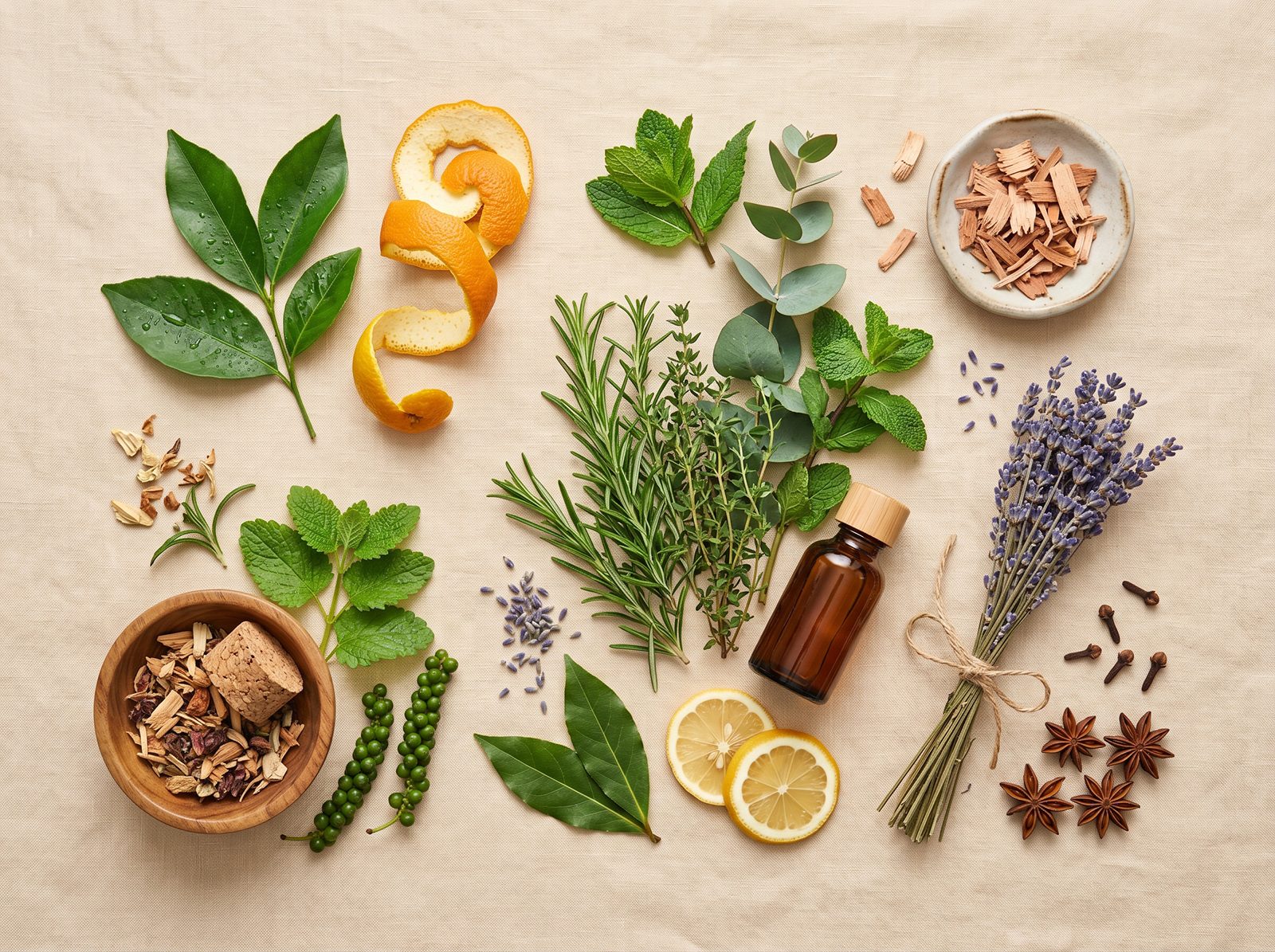 Botanical ingredient-inspired arrangement for BugMace