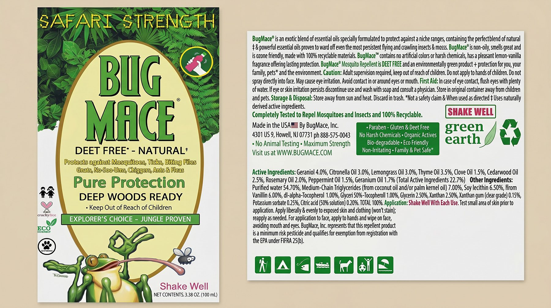 BugMace product label front and back document preview